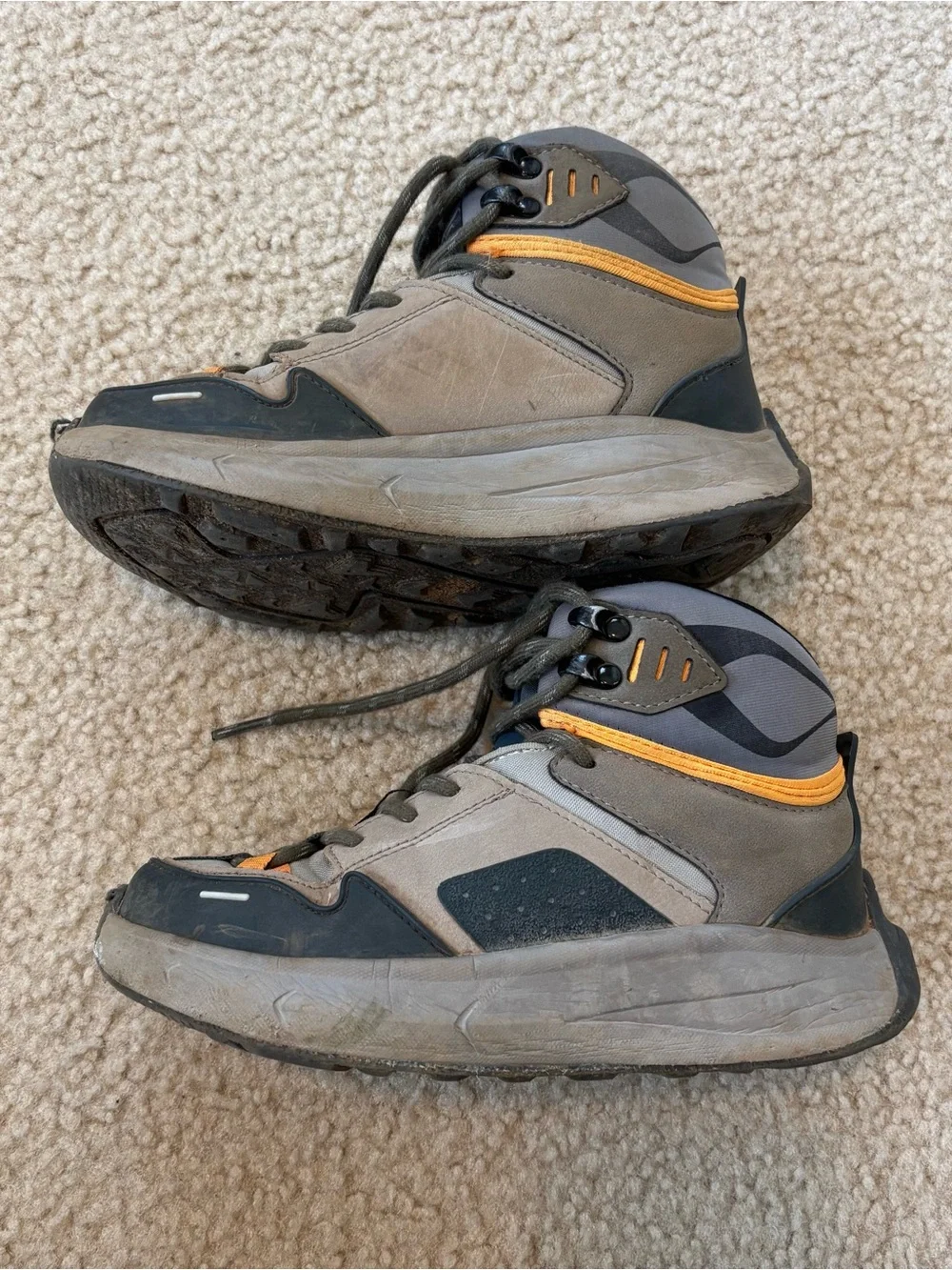 Zara Kids Outdoor Hiking Boots - Gray with Orange Accents Size 1